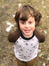 Load image into Gallery viewer, Kids Nico Raglan - Birds (bamboo french terry)