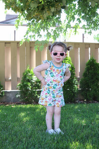 Crossover Romper - Floral Vines (bamboo jersey)