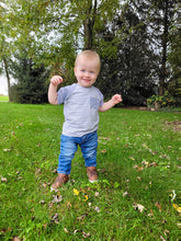 Load image into Gallery viewer, Kids Nico Raglan - Cream Sunflowers (bamboo jersey)