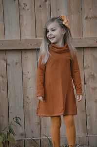 Kids Benicia Top/Dress - Oranges (bamboo french terry)