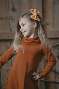 Kids Benicia Top/Dress - Oranges (bamboo french terry)