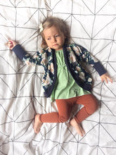 Load image into Gallery viewer, Kids&#39; Cardigan - Floral Vines (bamboo jersey)
