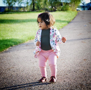 Kids' Cardigan - Pink Leopard (bamboo french terry)
