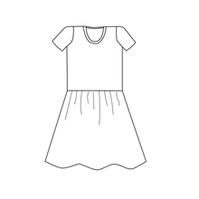 Load image into Gallery viewer, Kids Bloomsbury Top/Dress - Dino Rainbows (bamboo jersey)