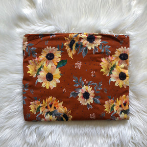 Pocket Skirt - Caramel Sunflowers (cotton jersey)