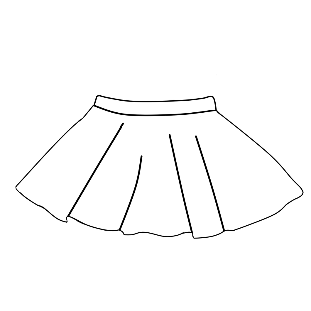 Grow With Me Circle Skirt/Skort - Unicorn Inked (bamboo jersey)