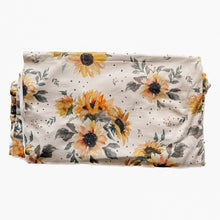 Load image into Gallery viewer, Tiered Skirt - Cream Sunflowers (bamboo jersey)