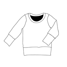 Load image into Gallery viewer, Grow With Me Crew or Cowl Neck - Royal Blocked Retro (bamboo jersey)