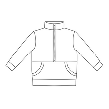 Load image into Gallery viewer, Kids Half Zip Sweater - Silver Hearts (bamboo french terry)