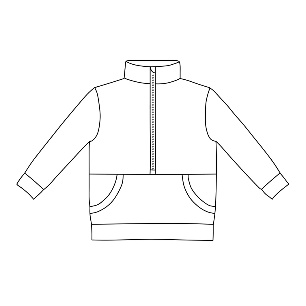 Kids Half Zip Sweater - Cotton Candy Stripes (bliss)