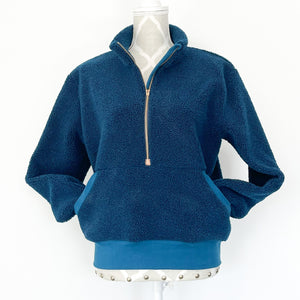 Kids Half Zip Sweater - Oranges (bamboo french terry)