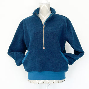 Kids Half Zip Sweater - Mulberry Snow (cotton jersey)