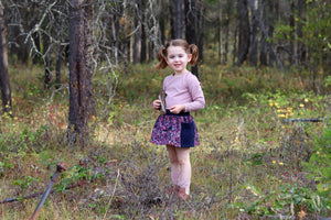 Pocket Skirt - Dino Rainbows (bamboo jersey)