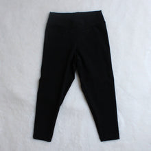 Load image into Gallery viewer, Kids Leggings and Capris - White Dots on Black Linen (cotton french terry)