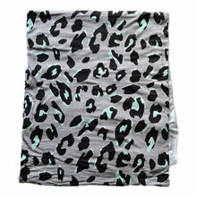 Load image into Gallery viewer, Cozy Footies - Mint Leopard (bamboo jersey)