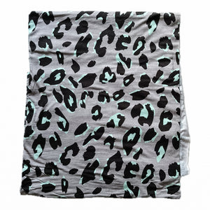 Kids Tank - Mint Leopard (bamboo jersey)