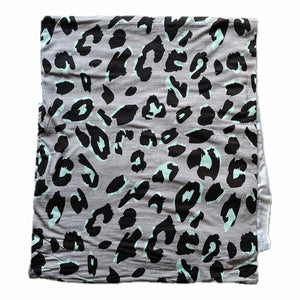 Cuff Shorts - Mint Leopard (bamboo jersey)