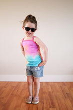 Load image into Gallery viewer, Summer Cami - Dino Rainbows (bamboo jersey)