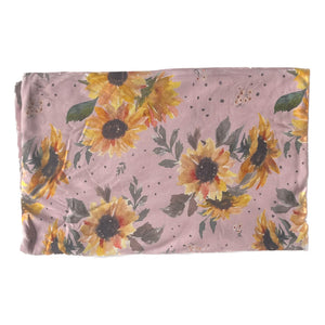 Kids Tank - Pink Sunflowers (bamboo french terry)