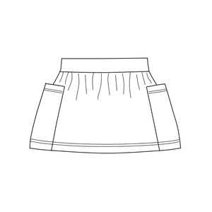 Pocket Skirt - Dinos (rib knit)