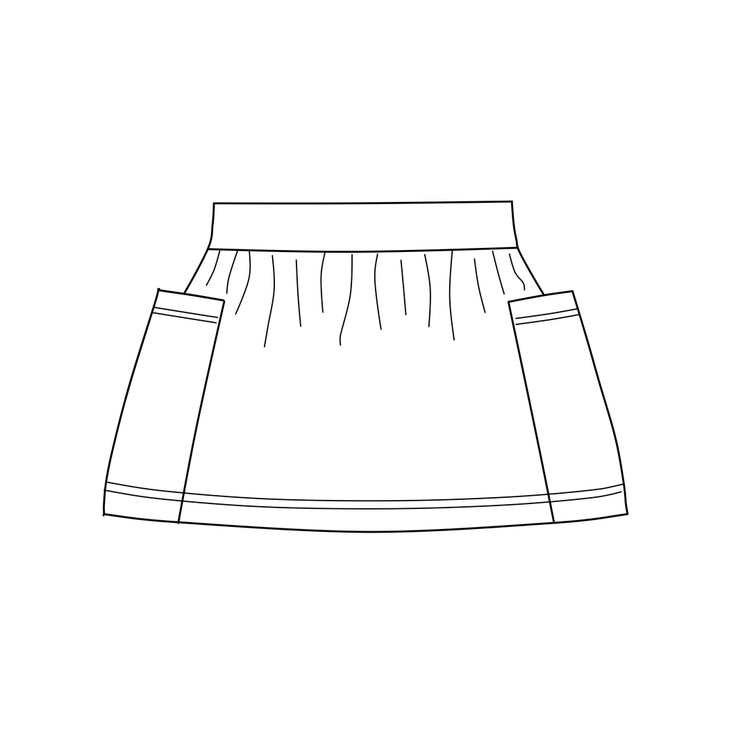 Pocket Skirt - Purple Hearts (bamboo jersey)