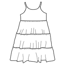 Load image into Gallery viewer, Tiered Dress - Glitter Fall (bamboo jersey)