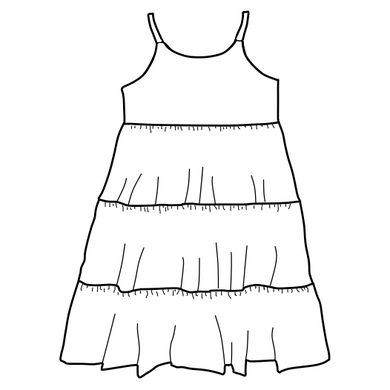 Tiered Dress - Mini Purple Hearts (bamboo french terry)