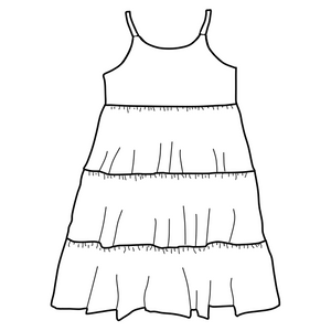 Tiered Dress - Feathers (cotton jersey)
