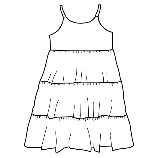 Tiered Dress - Dino Rainbows (bamboo jersey)