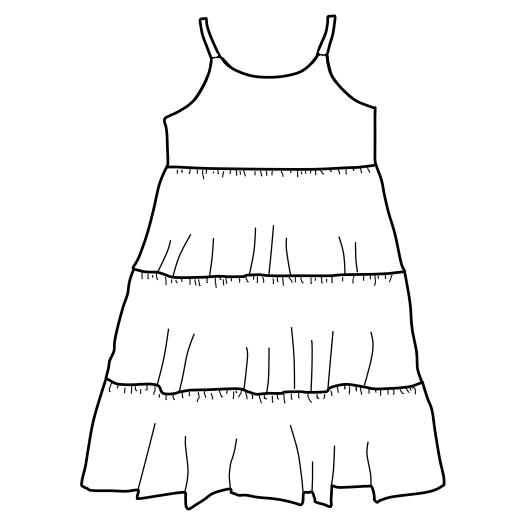Tiered Dress - Oranges (bamboo french terry)