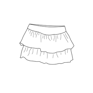 Tiered Skirt - Watermelon (bamboo jersey)