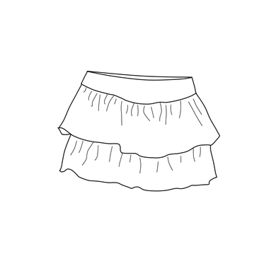 Tiered Skirt - Unicorn Inked (bamboo jersey)