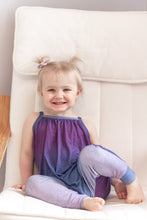 Load image into Gallery viewer, Willow Top and Romper - Dino Rainbows (bamboo jersey)