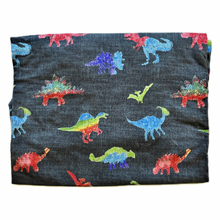 Load image into Gallery viewer, Elaina Romper - Dinos on Denim (french terry)