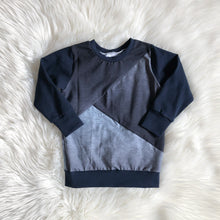 Load image into Gallery viewer, Colourblock Crew/Hoodie - Opal Geo (bamboo jersey)