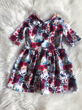 Load image into Gallery viewer, Kids Bloomsbury Top/Dress - Mini Purple Hearts (bamboo french terry)