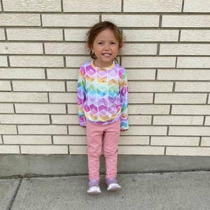 Kids Leggings and Capris - Cotton Candy Stripes (bliss)