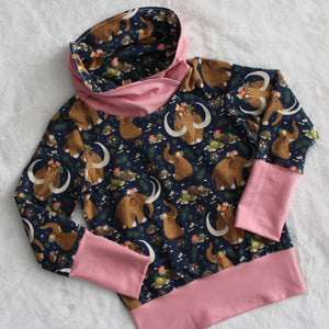 Grow With Me Crew or Cowl Neck - Pink Leopard (bamboo french terry)