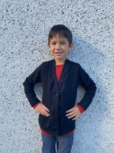 Load image into Gallery viewer, Kids Straight Cardi - Silver Hearts (bamboo french terry)