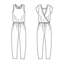 Load image into Gallery viewer, Crossover Romper - Pink Polkadots (bamboo rib)