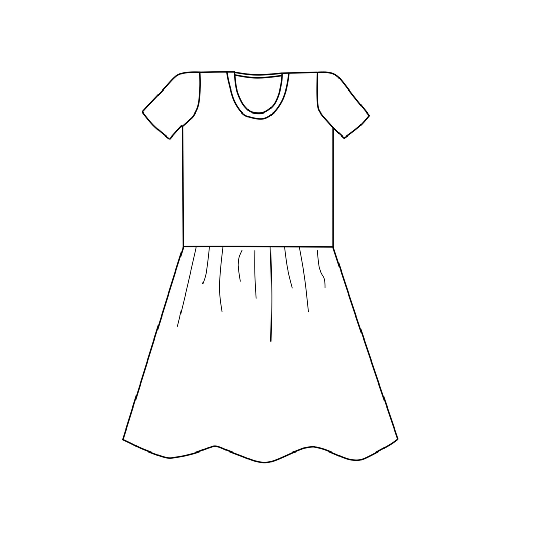 Kids Bloomsbury Top/Dress - Silver Hearts (bamboo french terry)