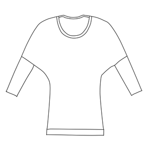 Kids Dolman - White Dots on Black Linen (cotton french terry)