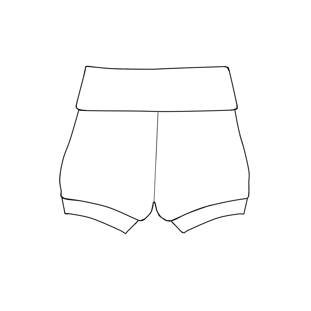 Cuff Shorts - Silver Hearts (bamboo french terry)