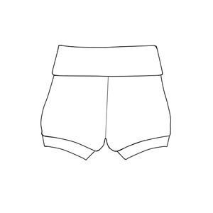 Cuff Shorts - Whales (cotton jersey)