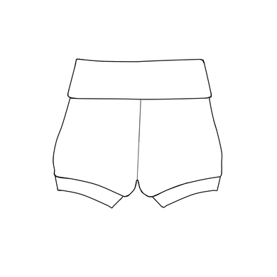 Cuff Shorts - Birds (bamboo french terry)