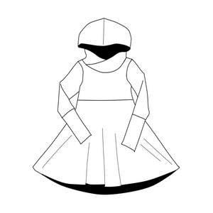 Grow With Me Dress - White Dots on Black Linen (cotton french terry)