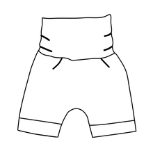 Load image into Gallery viewer, Grow With Me Harem Shorts - Grey Milk and Cookies (bamboo french terry)