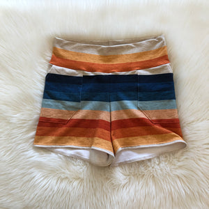 Women's Shorts - Painted Waves (bamboo french terry)