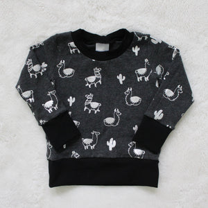 Kids Basic Crew - Silver Hearts (bamboo french terry)