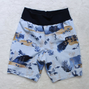 Jogger Shorts - Whales (cotton jersey)